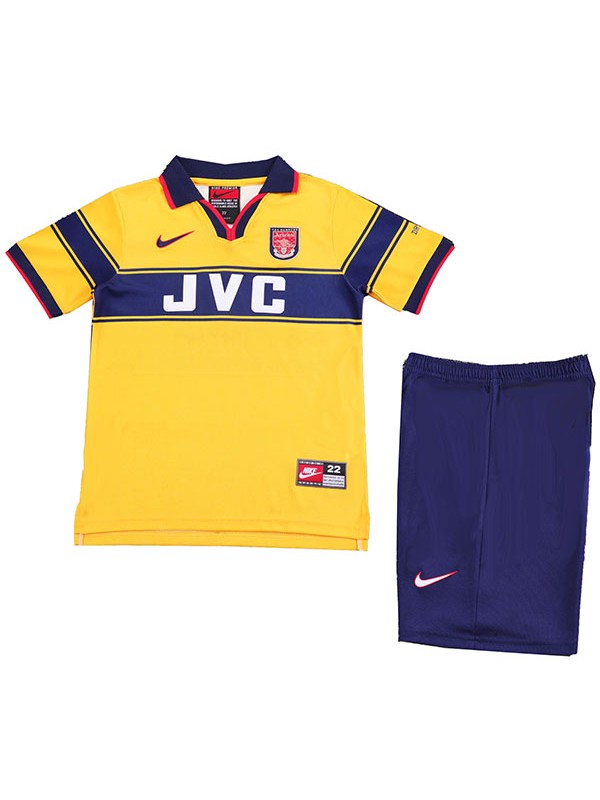 Arsenal maillot de football rétro pour enfants à l'extérieur kit de football vintage pour enfants deuxième maillot de football mini uniformes pour jeunes 1997-1999