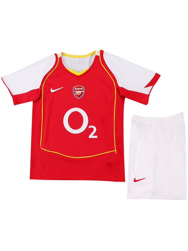 Arsenal maillot rétro de football pour enfants kit vintage premier mini maillot de football pour enfants uniformes pour jeunes 2004-2005