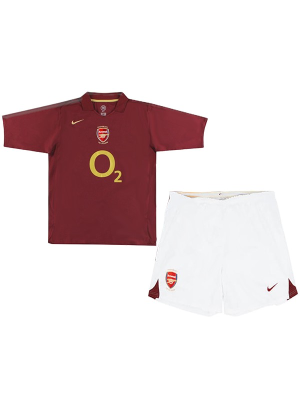 Arsenal maillot rétro de football pour enfants kit vintage premier mini maillot de football pour enfants uniformes pour jeunes 2005-2006