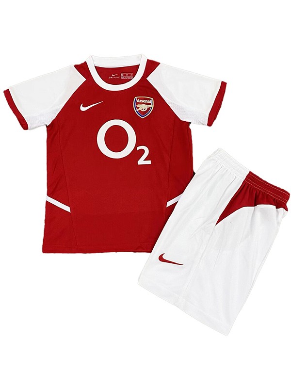 Arsenal domicile enfants maillot rétro kit de football vintage enfants premier football mini-chemise uniformes de jeunes 2002-2004