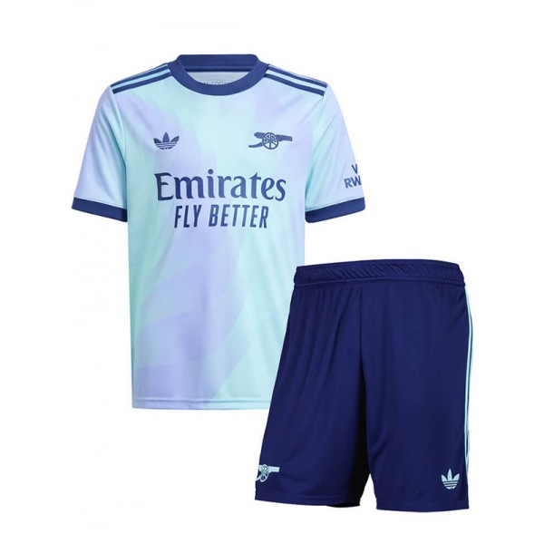 Arsenal troisième maillot de football pour enfants kit enfants 3ème mini maillot de football uniformes pour jeunes 2024-2025