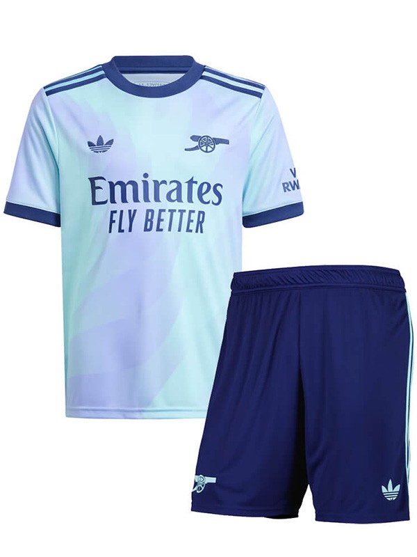 Arsenal troisième maillot de football pour enfants kit enfants 3ème mini maillot de football uniformes pour jeunes 2024-2025