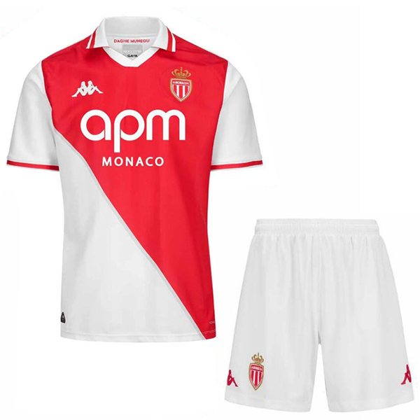 AS monaco maillot de football pour enfants à domicile maillot de football pour bébé premier mini-chemise de football pour enfants uniformes pour jeunes 2024-2025