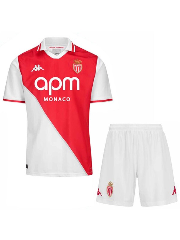 AS monaco maillot de football pour enfants à domicile maillot de football pour bébé premier mini-chemise de football pour enfants uniformes pour jeunes 2024-2025