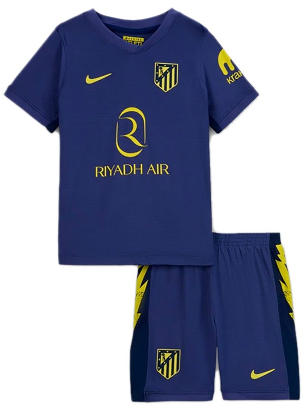 Atletico de Madrid maillot de football pour enfants à l'extérieur maillot de football pour bébé deuxième mini-chemise de football pour enfants uniformes pour jeunes 2025-2026