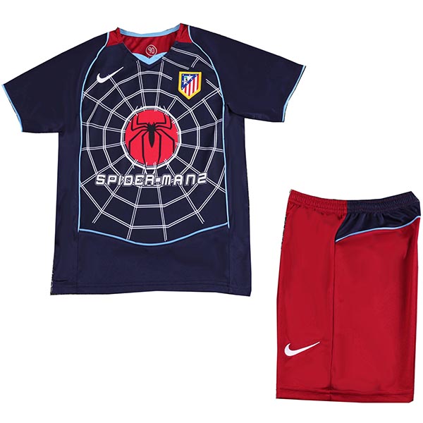 Atlético Madrid maillot de football rétro pour enfants à l'extérieur kit enfants vintage deuxième mini-chemise de football uniformes pour jeunes 2004-2005