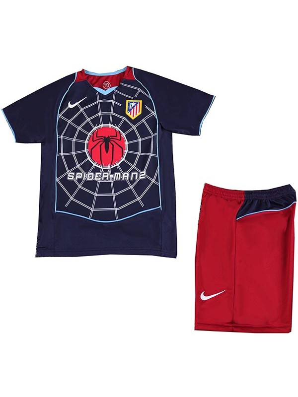 Atlético Madrid maillot de football rétro pour enfants à l'extérieur kit enfants vintage deuxième mini-chemise de football uniformes pour jeunes 2004-2005