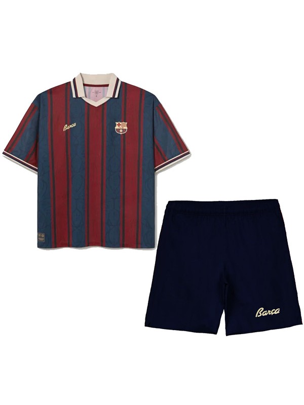 Barcelona maillot de football pour enfants polo 125e anniversaire mini-maillot de football pour enfants uniformes pour jeunes 2025-2026