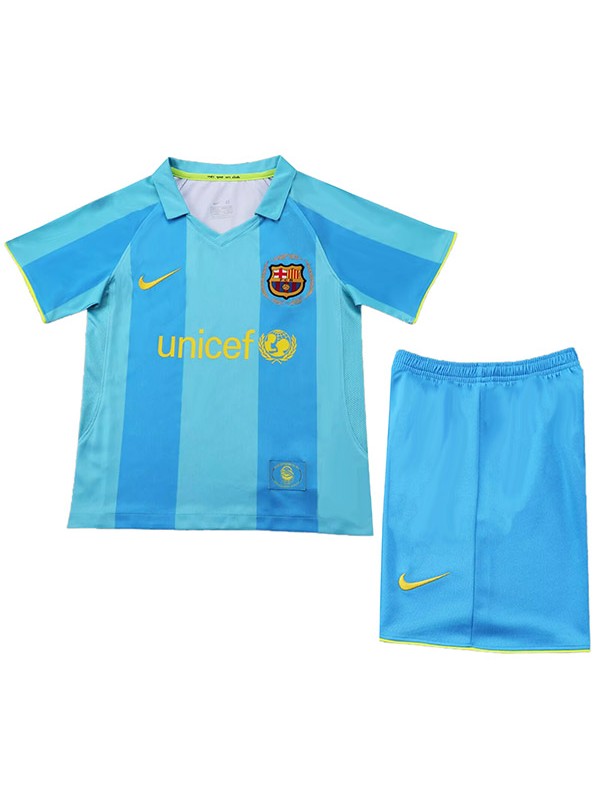 Barcelona maillot de football rétro extérieur pour enfants ensemble vintage pour enfants deuxième maillot de football uniformes pour jeunes 2007-2008