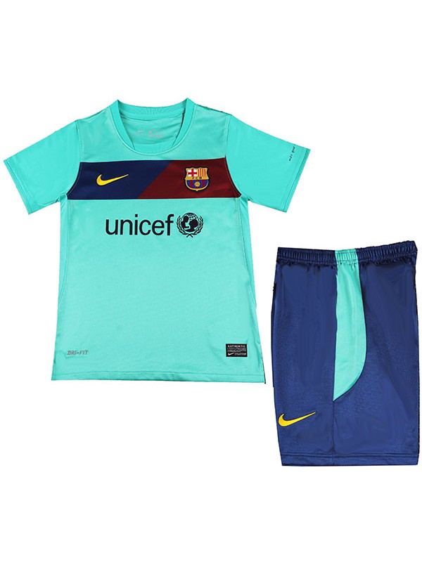 Barcelona maillot rétro de football vintage pour enfants à l'extérieur, deuxième mini-chemise de football, uniformes pour jeunes 2010-2011