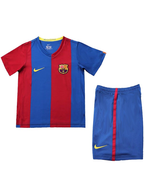 Barcelona maillot de football rétro pour enfants tenue de football vintage mini-maillot uniformes pour jeunes 2006-2007