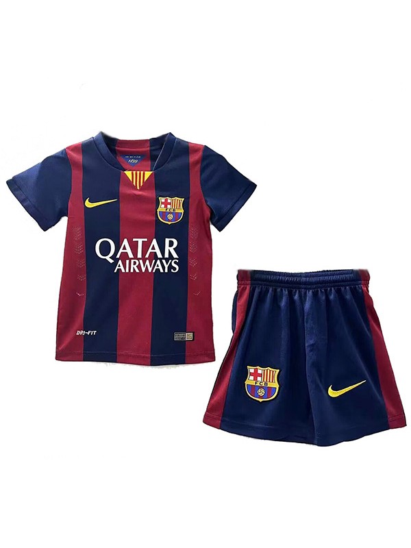 Barcelona maillot rétro enfant domicile Kit de football vintage pour enfants premier mini-chemise de football uniformes pour jeunes 2014-2015