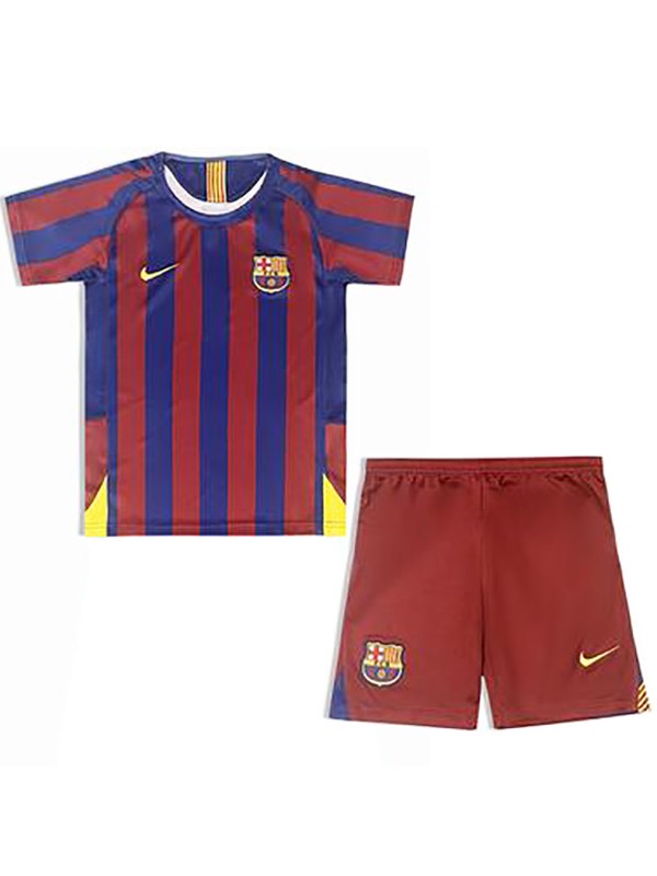 Barcelona maillot rétro pour enfants à domicile kit de football vintage premier mini maillot de football pour enfants uniformes pour jeunes 2005-2006