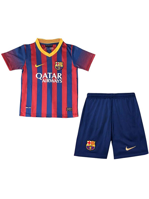 Barcelona maillot rétro pour enfants à domicile kit de football vintage premier mini maillot de football pour enfants uniformes pour jeunes 2013-2014