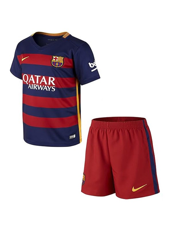 Barcelona maillot rétro pour enfants à domicile kit de football vintage premier mini maillot de football pour enfants uniformes pour jeunes 2015-2016