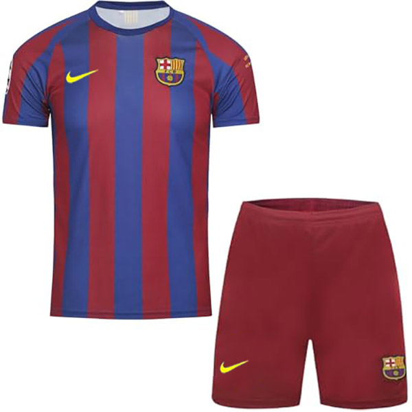 Barcelona maillot rétro pour enfants à domicile kit de football vintage premier mini maillot de football pour enfants uniformes pour jeunes 2005-2006