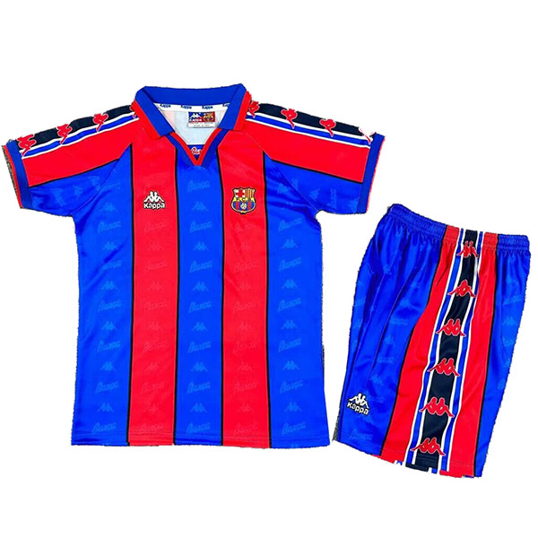 Barcelona maillot rétro enfant domicile Kit de football vintage pour enfants premier mini-chemise de football uniformes pour jeunes 1995-1997