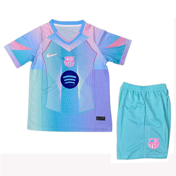 Barcelona enfants maillot spécial kit de football enfants bleu ciel football mini chemise uniformes de la jeunesse 2025-2026