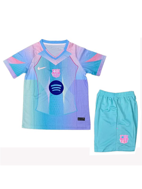 Barcelona enfants maillot spécial kit de football enfants bleu ciel football mini chemise uniformes de la jeunesse 2025-2026