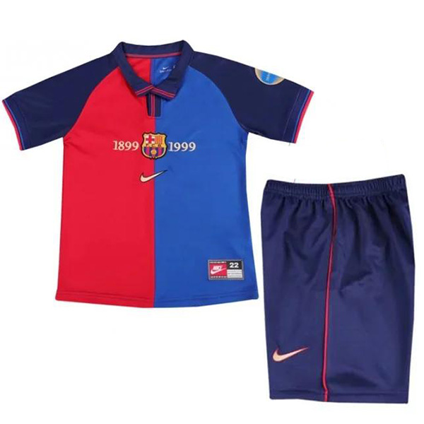 Barcelona maillot de football rétro pour enfants du 100e anniversaire premier mini maillot de football pour enfants uniformes pour jeunes 1999-2000