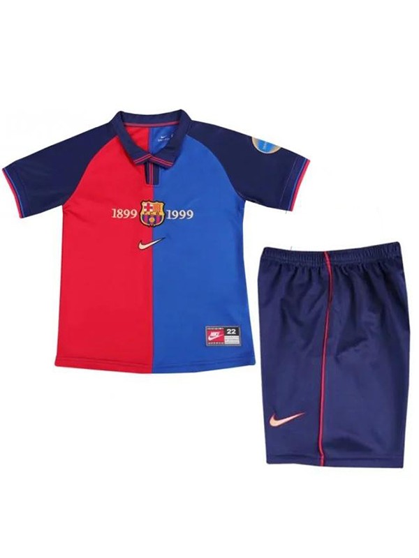 Barcelona maillot de football rétro pour enfants du 100e anniversaire premier mini maillot de football pour enfants uniformes pour jeunes 1999-2000