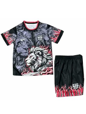 Barcelona maillot de football spécial pour enfants mini-maillot de football lion noir uniformes pour jeunes 2025-2026