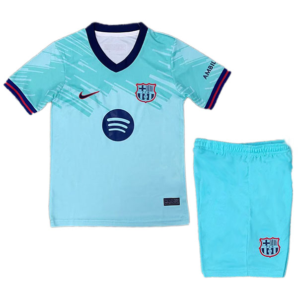 Barcelona troisième maillot enfant tenue bleue mini-maillot uniformes jeunes 2026-2027