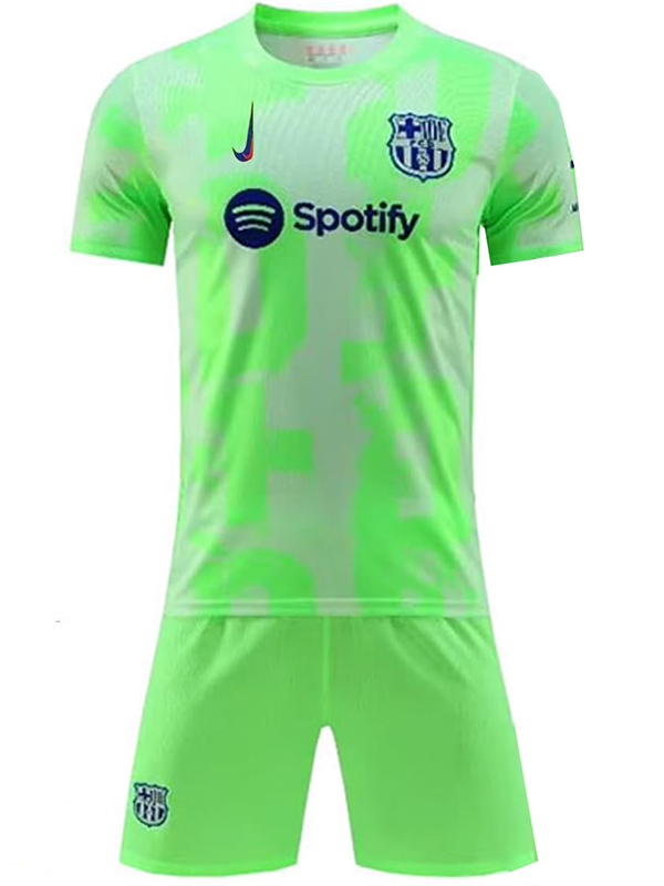 Barcelona enfants maillot  troisième kit de football mini maillot de football 3ème enfant uniformes jeunesse 2024-2025