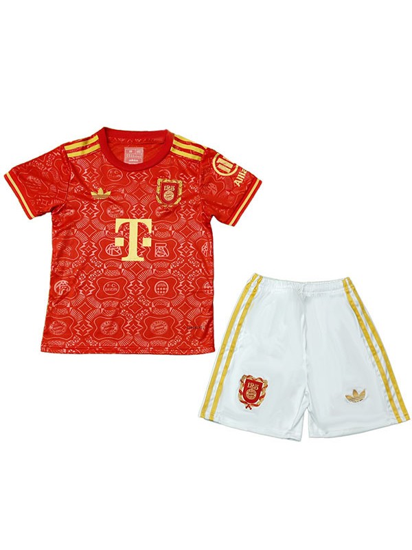 Bayern munich maillot de football rouge pour enfants 125e anniversaire mini-maillot de football pour enfants uniformes pour jeunes 2025-2026