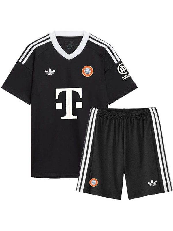 Bayern munich troisième maillot de gardien de but pour enfants kit de football enfants 3ème mini maillot de football uniformes pour jeunes 2024-2025