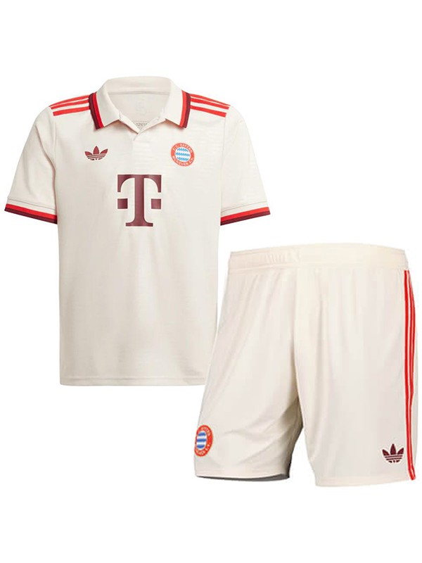 Bayern munich troisième maillot pour enfants maillot pour enfants kit de football enfants 3ème mini maillot de football uniformes pour jeunes 2024-2025