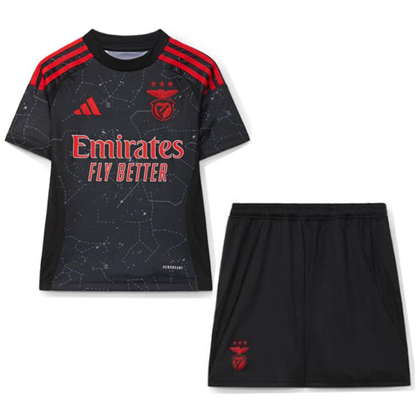 Benfica maillot extérieur enfant kit de football mini maillot de football enfant deuxième génération uniformes jeunesse 2024-2025