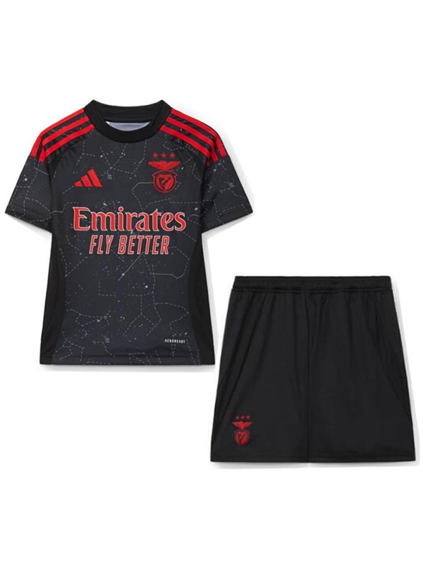 Benfica maillot extérieur enfant kit de football mini maillot de football enfant deuxième génération uniformes jeunesse 2024-2025