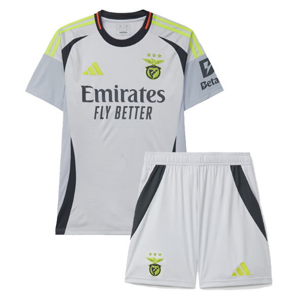 Benfica troisième maillot pour enfants kit de football pour bébé enfants 3ème mini-chemise de football uniformes pour jeunes 2024-2025