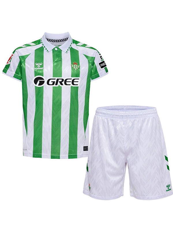 Betis maillot de football pour enfants à domicile kit de football pour enfants premier mini-chemise de football uniformes pour jeunes 2024-2025