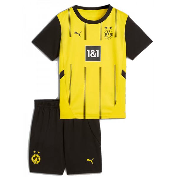 Borussia Dortmund maillot de football pour enfants à domicile maillot de football pour bébé premier mini-maillot de football pour enfants uniformes pour jeunes 2024-2025