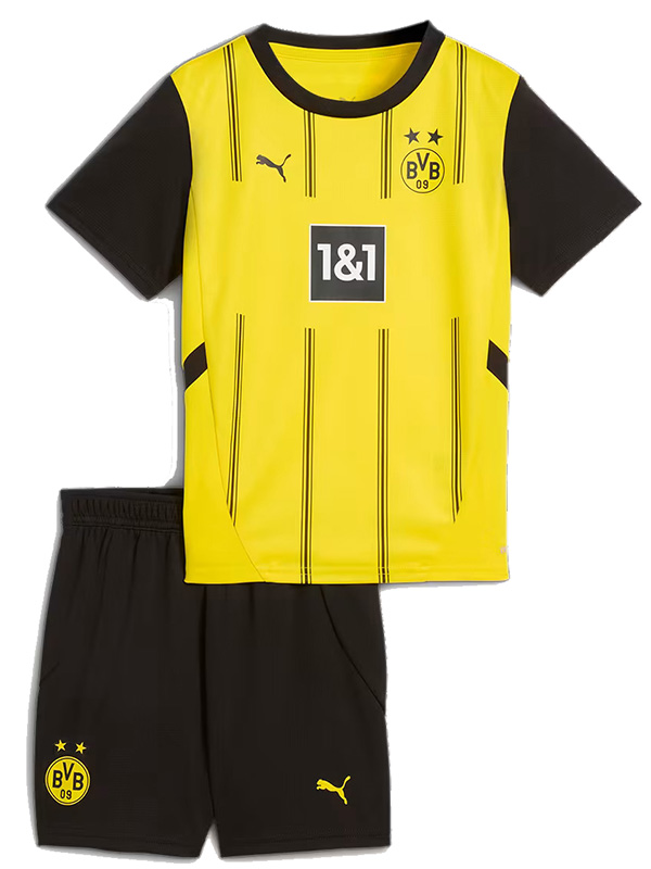 Borussia Dortmund maillot de football pour enfants à domicile maillot de football pour bébé premier mini-maillot de football pour enfants uniformes pour jeunes 2024-2025