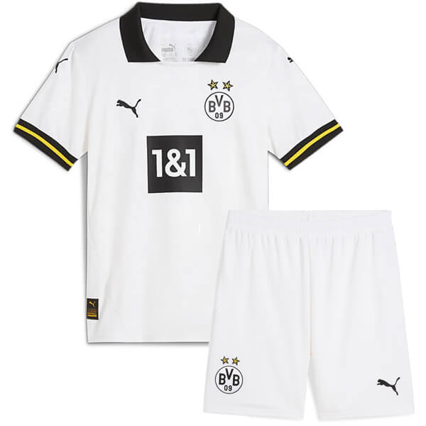 Borussia Dortmund troisième maillot de football kit enfants 3ème mini maillot de football uniformes pour jeunes 2024-2025