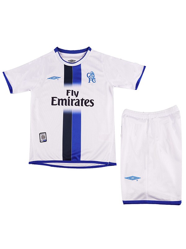 Chelsea maillot de football vintage pour enfants kit rétro pour enfants deuxième mini-chemise de football uniformes pour jeunes 2003-2005