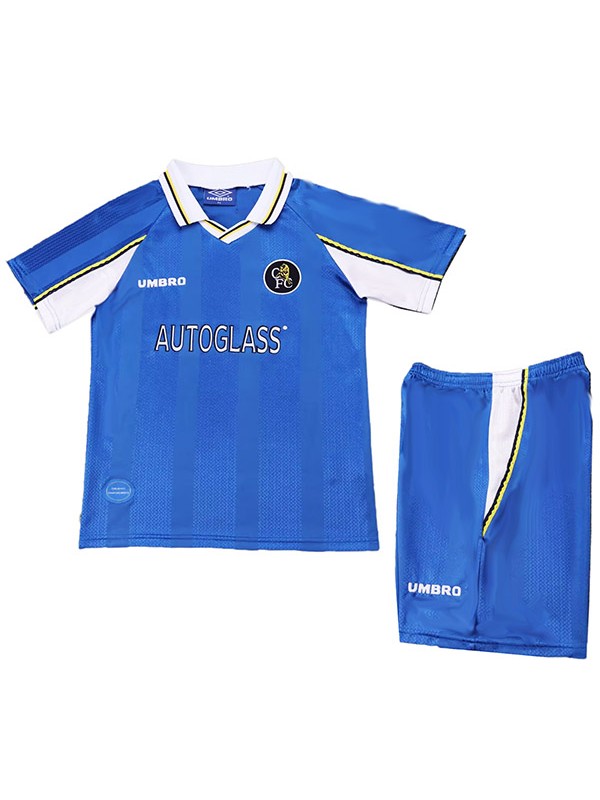 Chelsea maillot de football rétro pour enfants tenue de football vintage mini-maillot uniformes pour jeunes 1997-1999