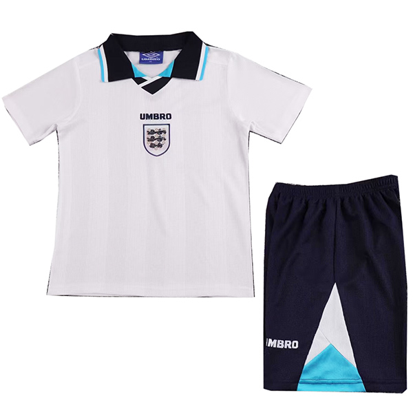 England maillot de football rétro pour enfants à domicile kit de football pour enfants premier mini-chemise de football vintage uniformes pour jeunes 1996