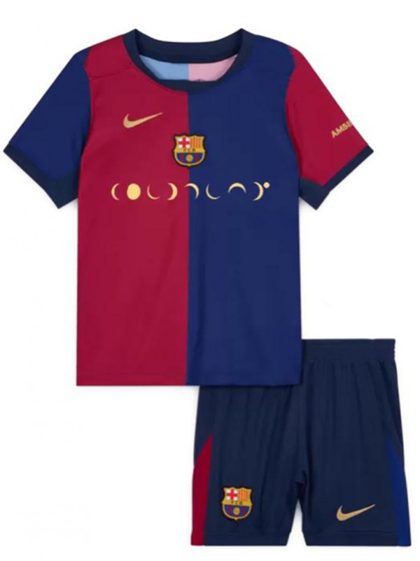 FC Barcelona x Coldplay maillot de football pour enfants à domicile kit de football pour enfants premier mini-chemise de football uniformes pour jeunes 2024-2025