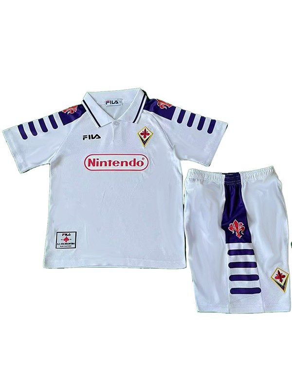 Fiorentina maillot de football rétro pour enfants à l'extérieur kit de football pour enfants deuxième mini-chemise de football vintage uniformes pour jeunes 1998-1999