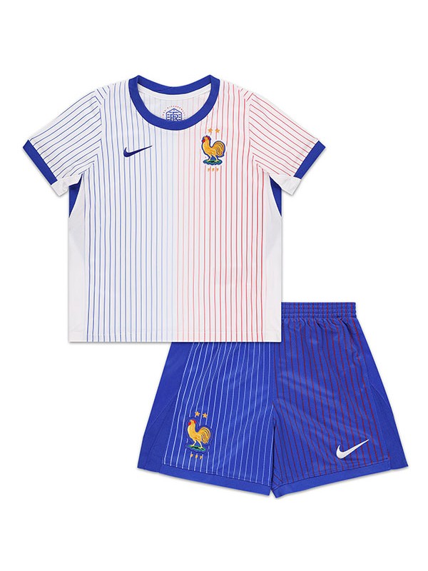 France maillot enfant à l'extérieur  Ensemble de football enfant deuxième mini - chemise de football uniforme de l'adolescent 2024 - 2025