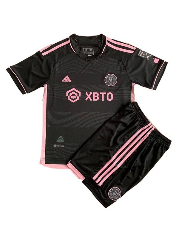 Inter miami loin enfants maillot de football kit enfants deuxième football mini chemise jeunes uniformes 2023-2024