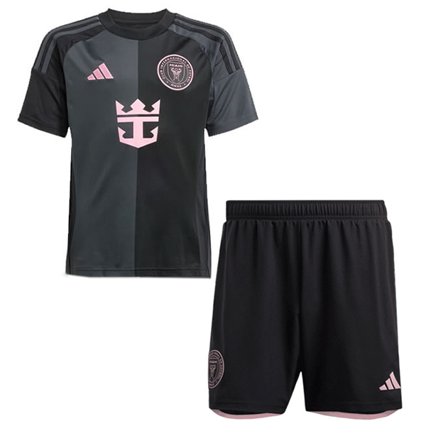 Inter miami maillot de football extérieur pour enfants kit de football pour enfants deuxième mini-chemise de football uniformes pour jeunes 2024-2025