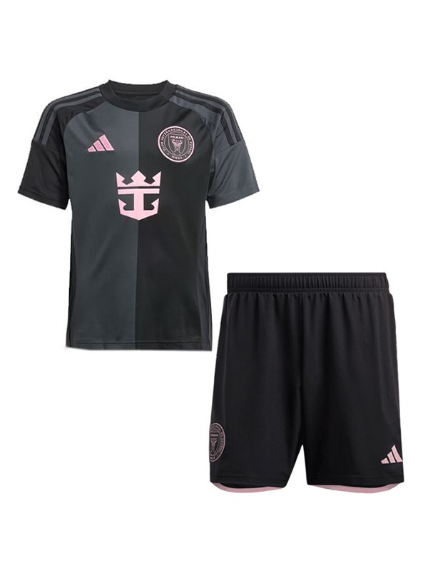 Inter miami maillot de football extérieur pour enfants kit de football pour enfants deuxième mini-chemise de football uniformes pour jeunes 2024-2025