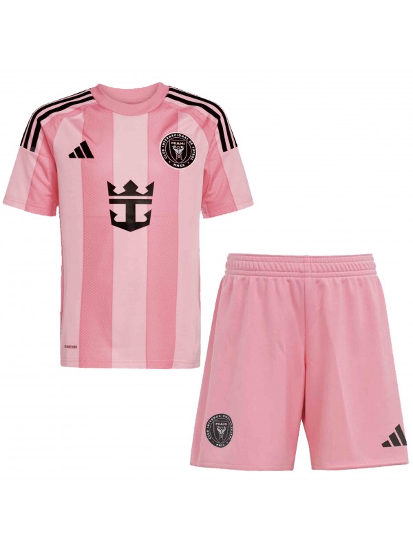 Inter miami maillot de football pour enfants à domicile kit de football pour enfants premier mini-chemise de football uniformes pour jeunes 2025-2026