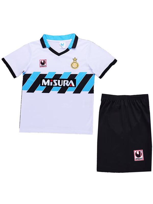 Inter milan tenue extérieure enfant maillot rétro  vintage mini uniformes jeunes 1990-1991