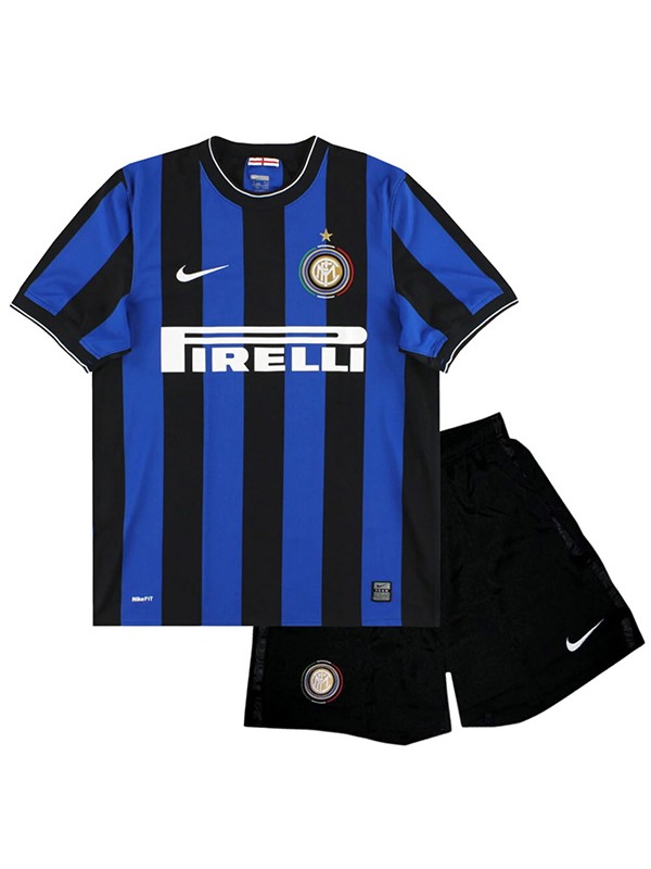 Inter milan maillot rétro enfant domicile Kit de football vintage pour enfants premier mini-chemise de football uniformes pour jeunes 2009-2010